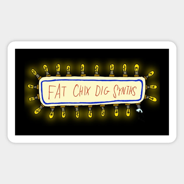 Fat Chix Dig Synths Magnet by sinewave_labs